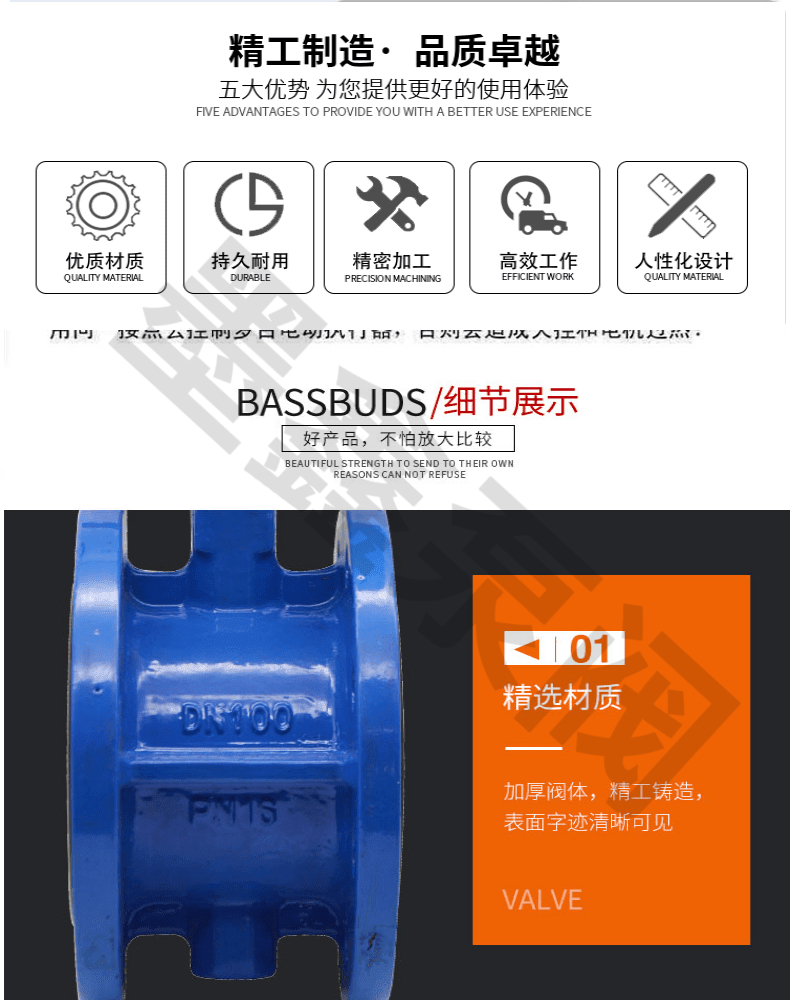 XD71X-10 Turbine Wafer Center Line Signal Butterfly Valve Flange Type Corrosion Resistant Butterfly Valve