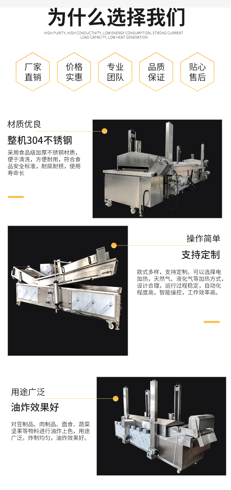 Bean soaked fish and bean curd frying assembly line Sweet and spicy continuous frying machine Green bean Fried Dough Twists meatball frying machine