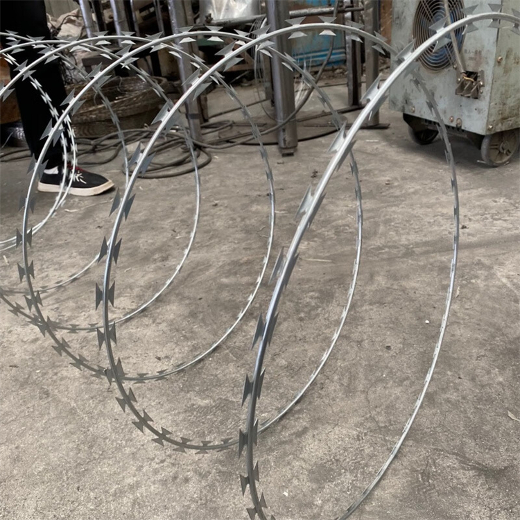 刺丝滚笼刺绳生产厂家 渤航丝网 防护性强 铁路公路四道防线水泥立柱