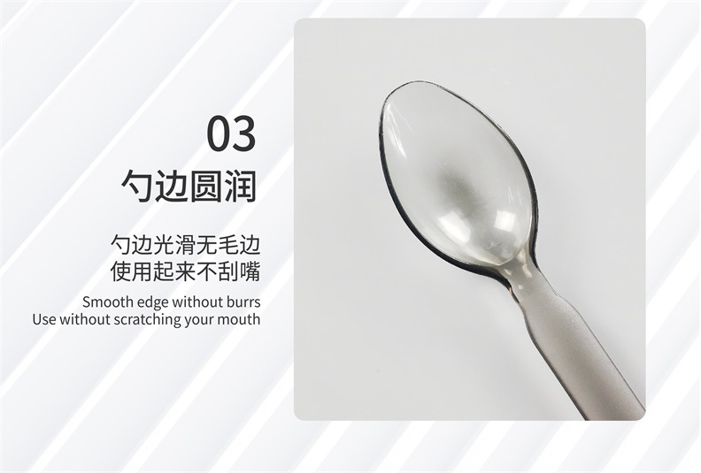 Disposable transparent knife, fork, spoon, commercial PS plastic fork, spoon, Western food knife, fork, takeaway spoon, tableware set