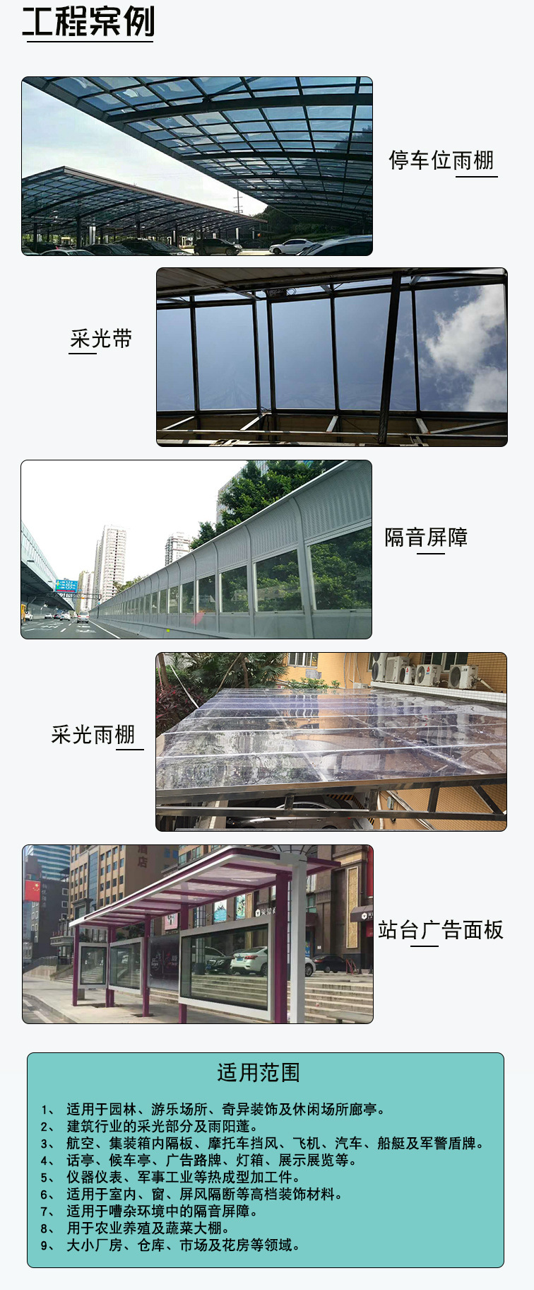 PC Sunshine Board Transparent Endurance Board Silent Canopy Sunshade 3mm 4mm5mm Solid Plate