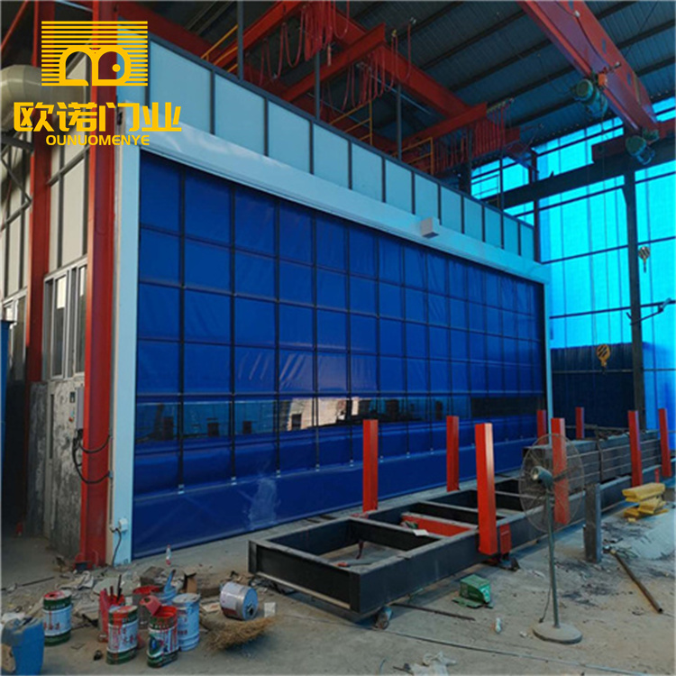 Flexible soft curtain door, rain proof, thermal insulation, wind resistant, stacked door, folding induction, fast door for factory use