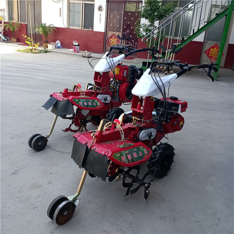 Zhixun Scallion Planting and Earthing Machine Handheld Morchella Mushroom Trenching and Earthing Machine Four Wheel Drive Multi functional Trenching Machine