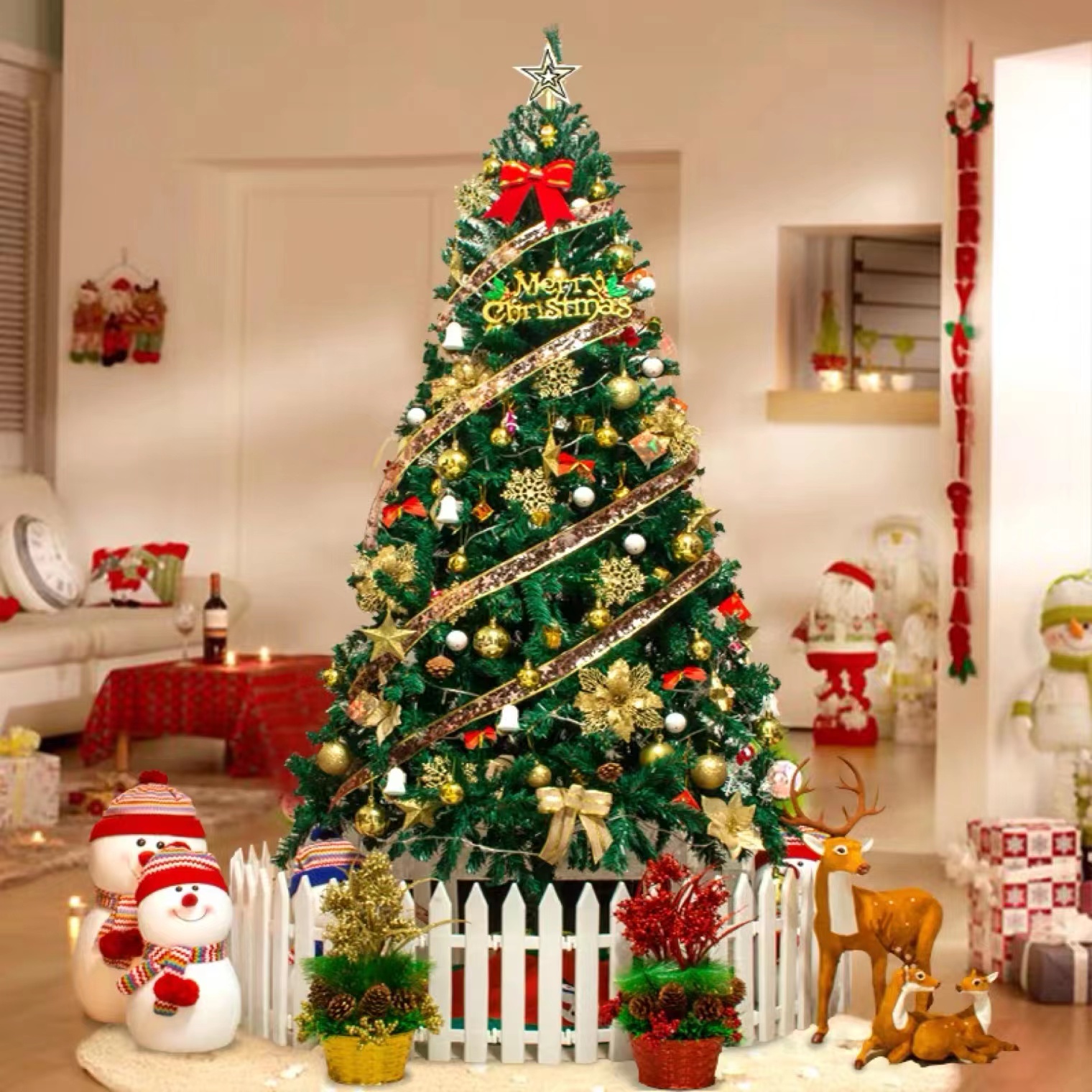 Christmas Tree Indoor Family Courtyard Display Window 1.5-2.1 meters Christmas Meichen Shopping Mall Hotel Decoration Layout