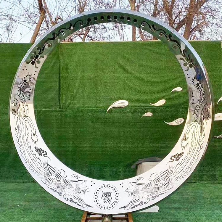 Stainless steel sculpture outdoor landscape sculpture customization large metal hollow carving factory