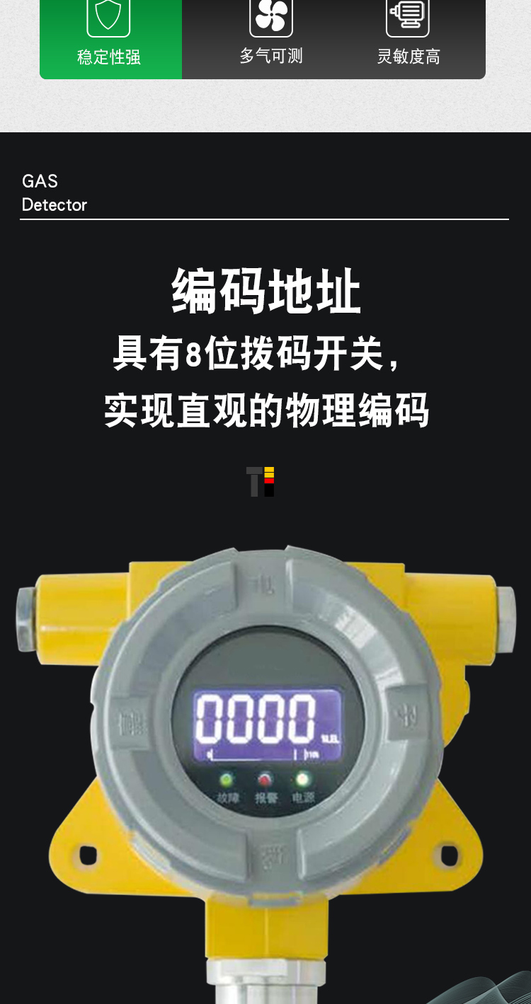 Gas alarm, small restaurant kitchen, commercial explosion-proof combustible gas detector, natural gas shut-off valve