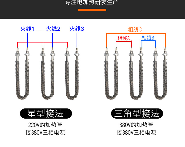 Finned electric heating tubes - Dust removal heaters for power plants - Stainless steel electric heaters