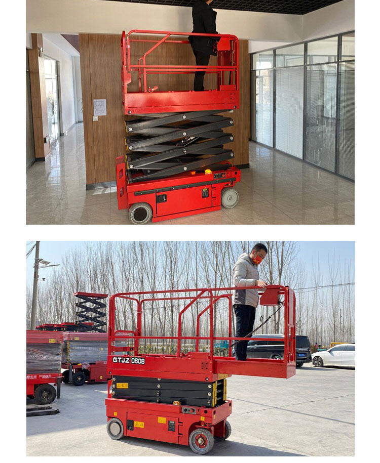 Small hydraulic drive lift truck for municipal tunnel emergency repair, installation of street lights, lighting elevator, fully automatic lifting platform