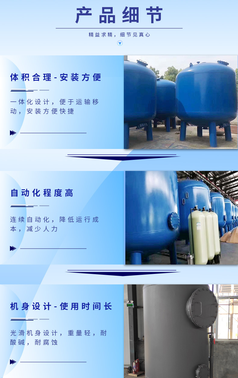 Manufacturer of customized multi tank parallel shallow sand 1000 tons high flow quartz sand filter