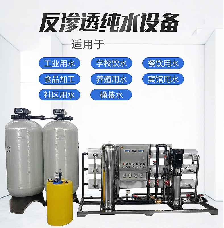 Food and beverage reverse osmosis equipment 0.5-50t water purification equipment Ultrapure water equipment customized production