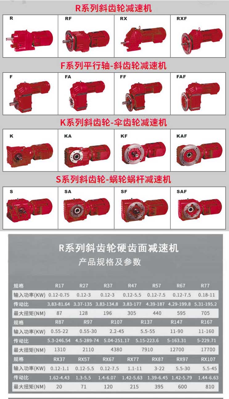 Qitai Four R Series Helical Gear Reducer KSRF National Standard Copper Core Motor Hard Toothed Wheel Face Power Gearbox