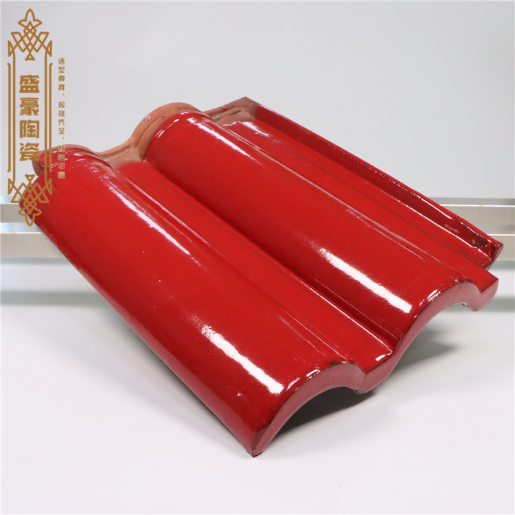 Colored T ceramic tiles, Chinese style roof, high-temperature fired glazed tiles, glazed roof tiles, simple installation