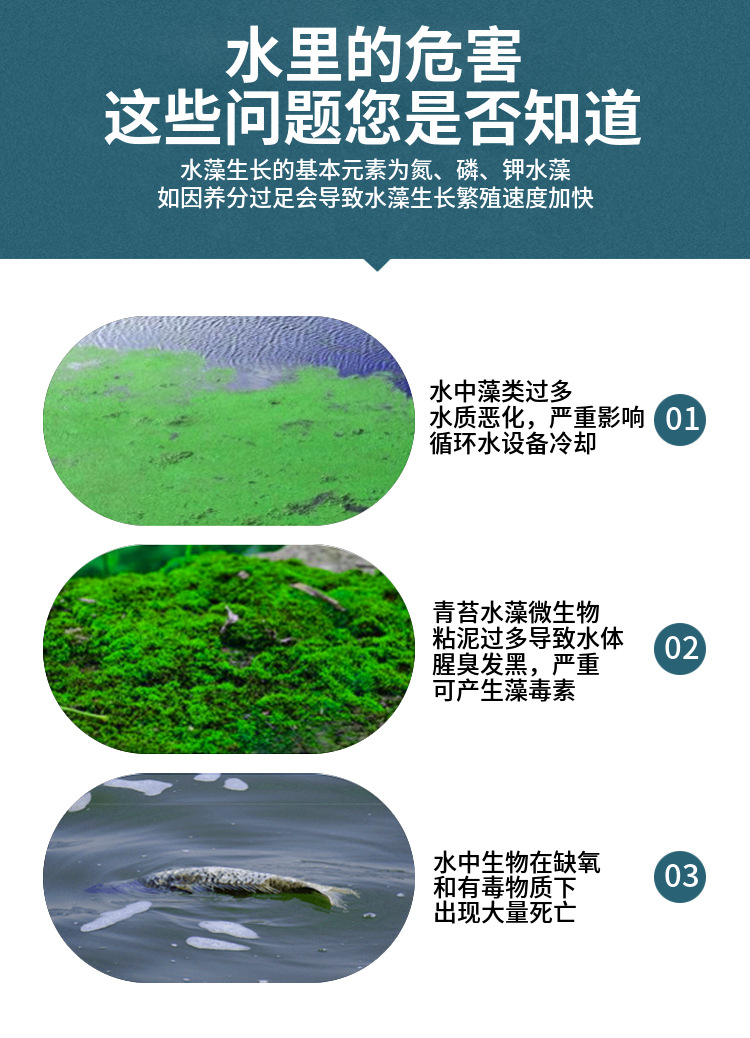 Bactericidal and Algae Killing Agent Green Moss Algae Cleaning Circulating Water Cooling Tower Sticky Mud Stripping Agent Air Conditioning Reservoir Algae Removing Agent