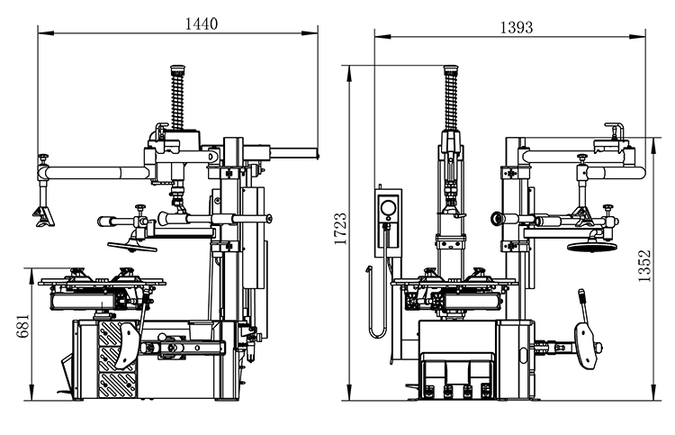 Ruituo LN-585IT tire dismantling machine is suitable for small and medium-sized vehicles and supports overcharging function