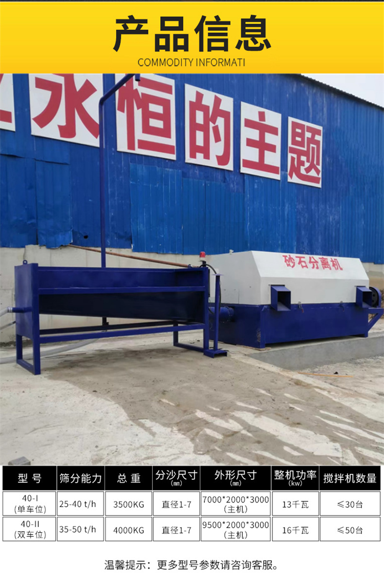 Left parking drum sand and gravel separator, right parking concrete mixing plant with zero discharge