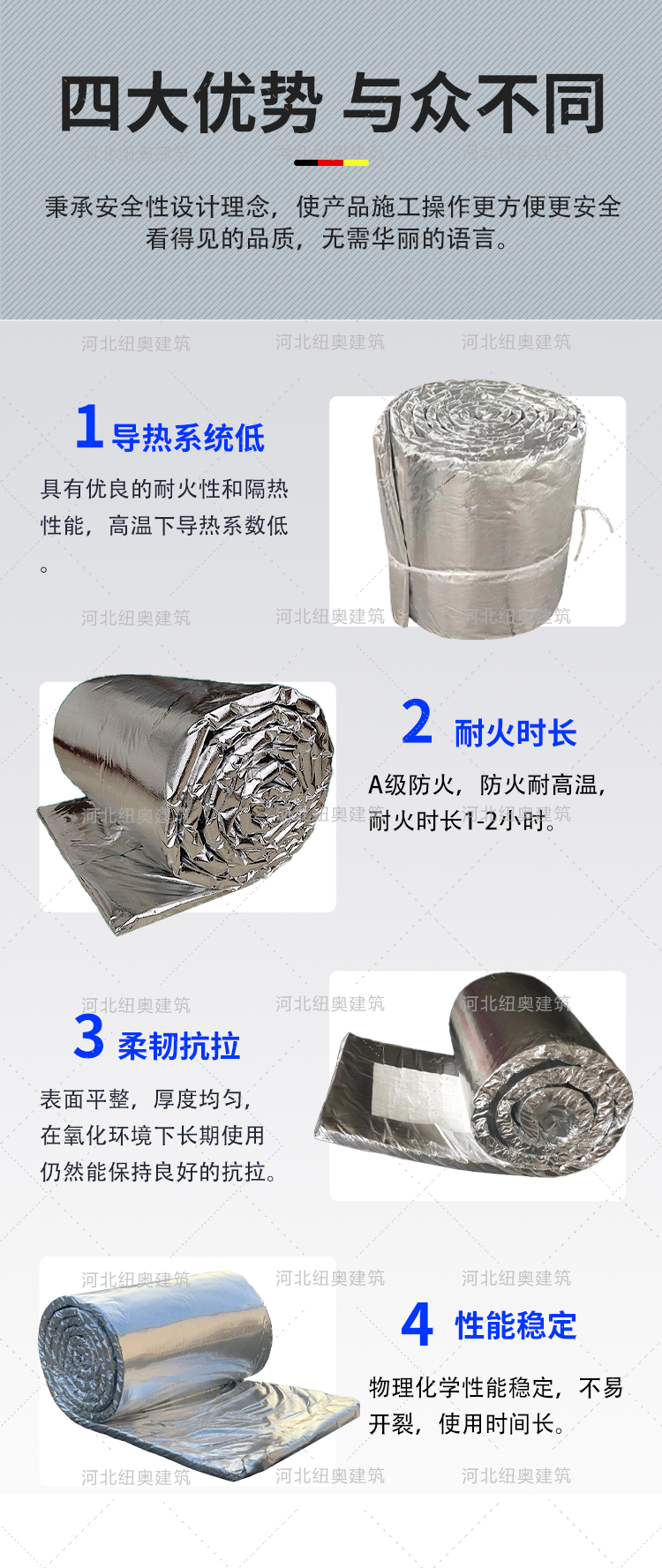 Neon Fireproof Wrapping Commercial Plaza Residential Area Underground Fireproof Smoke Exhaust Ventilation Pipe Flexible Fireproof Roll