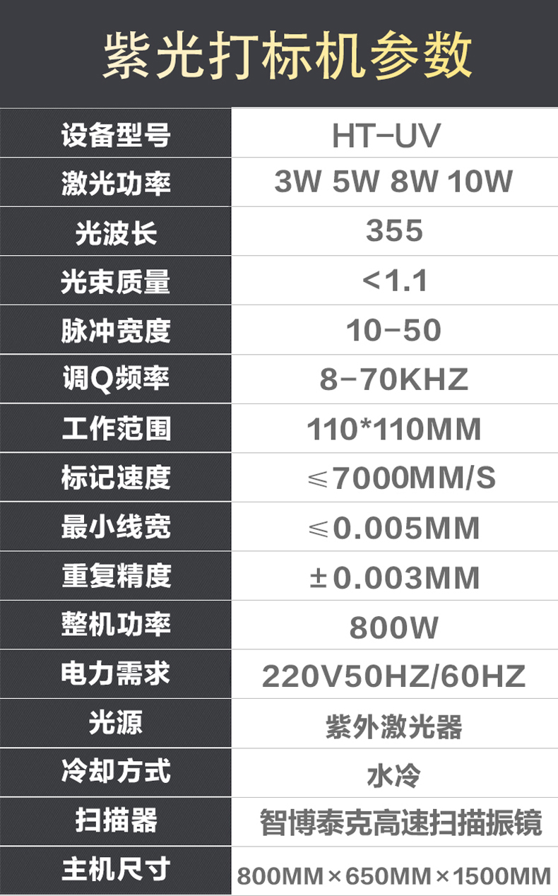 Cable and pipe glass slicing silicon wafer microporous ultraviolet laser marking machine