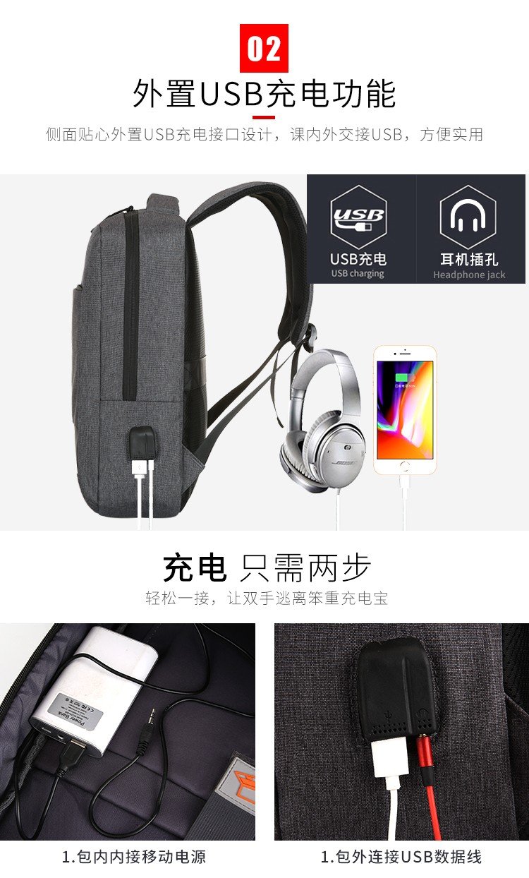 【 Customized 】 Men's backpack with large capacity and multifunctional laptop backpack for students