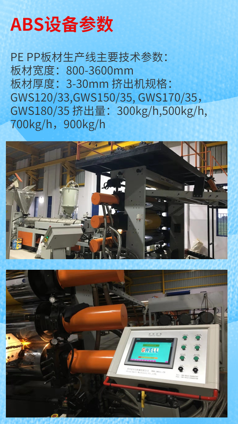 Jinwei ABS sheet extrusion production line ABS multi-layer co extrusion composite board equipment