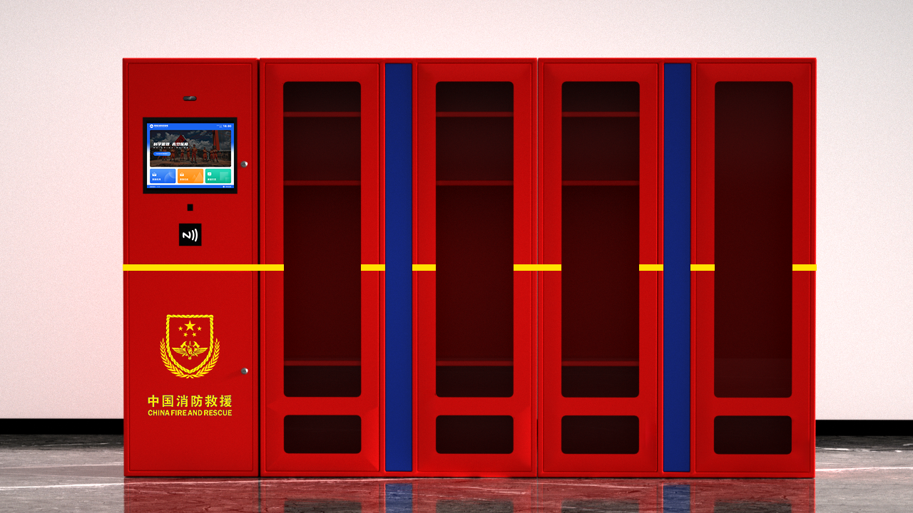 Lingxun RFID Intelligent Fire Cabinet Fire Brigade Public Equipment Cabinet Fire Fighting Equipment Rack