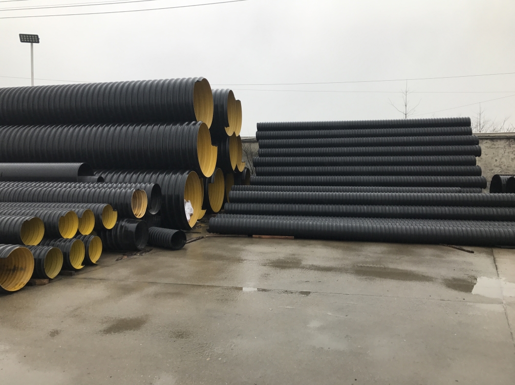 High density polyethylene steel strip reinforced spiral corrugated pipe DN300 drainage pipe source manufacturer supports customization