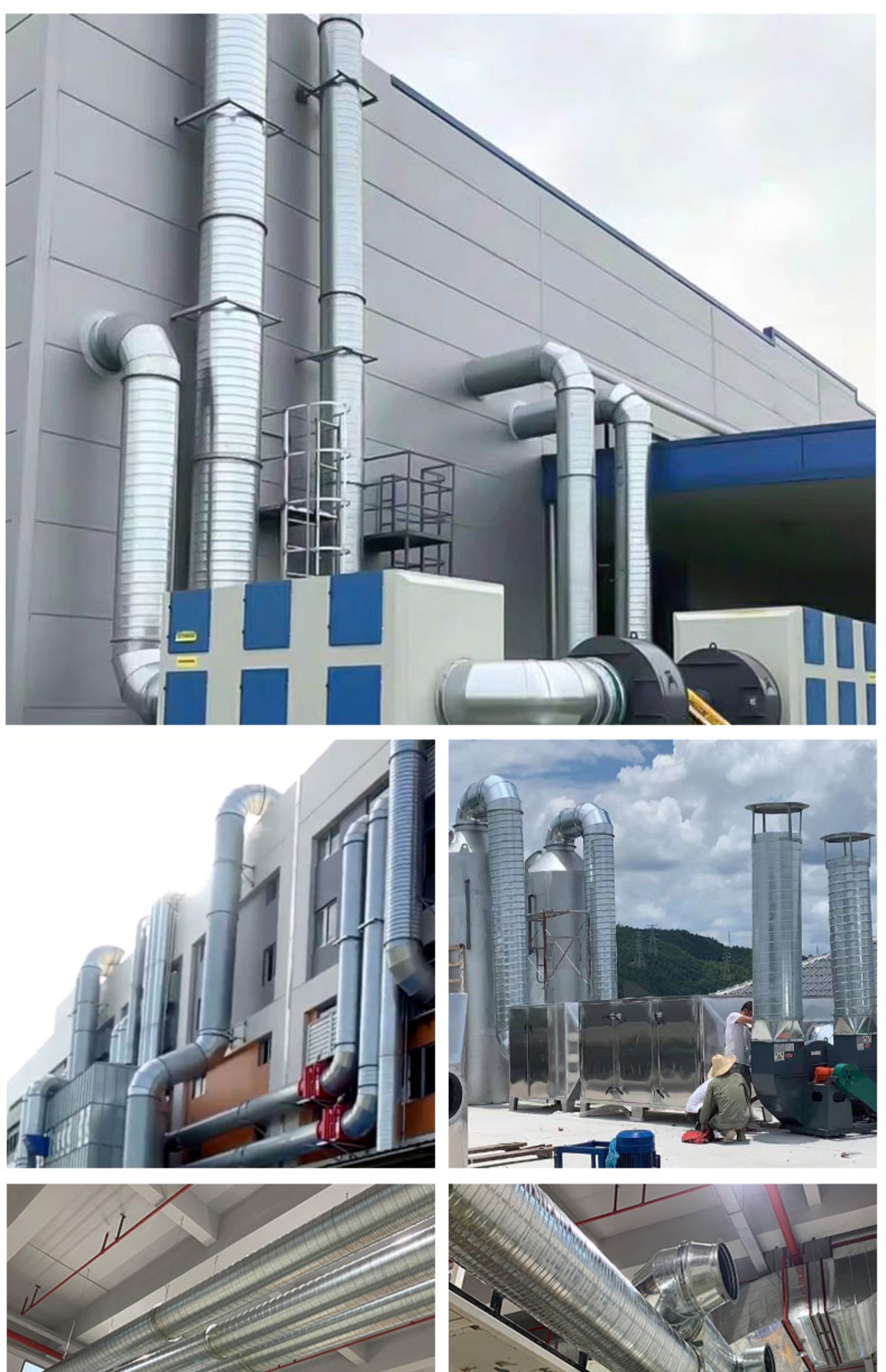 Wu Yue Environmental Protection Workshop Dust Removal System Galvanized Material Welding Air Pipe Corrosion Resistance Full Welded Round Pipe