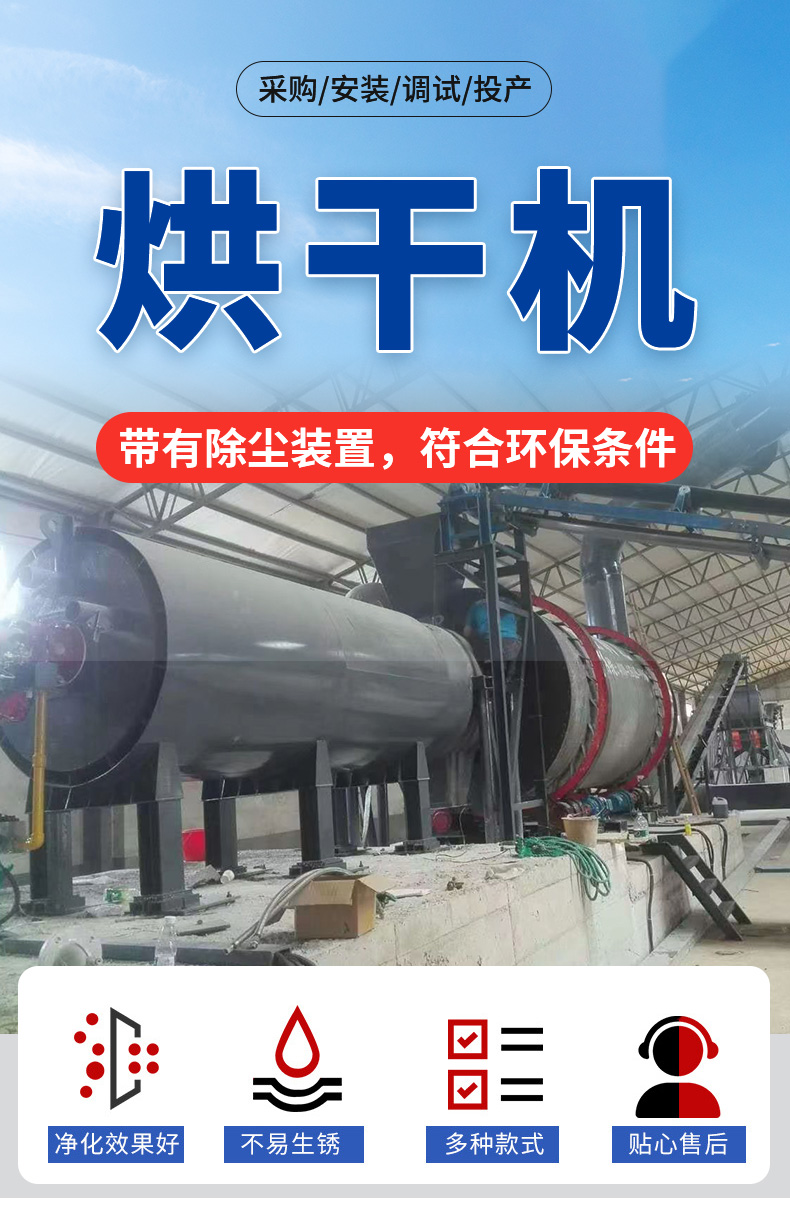 New type dryer rotary drum drying organic fertilizer production line equipment for cattle, sheep, pig, chicken, duck manure, Fuyi Machinery