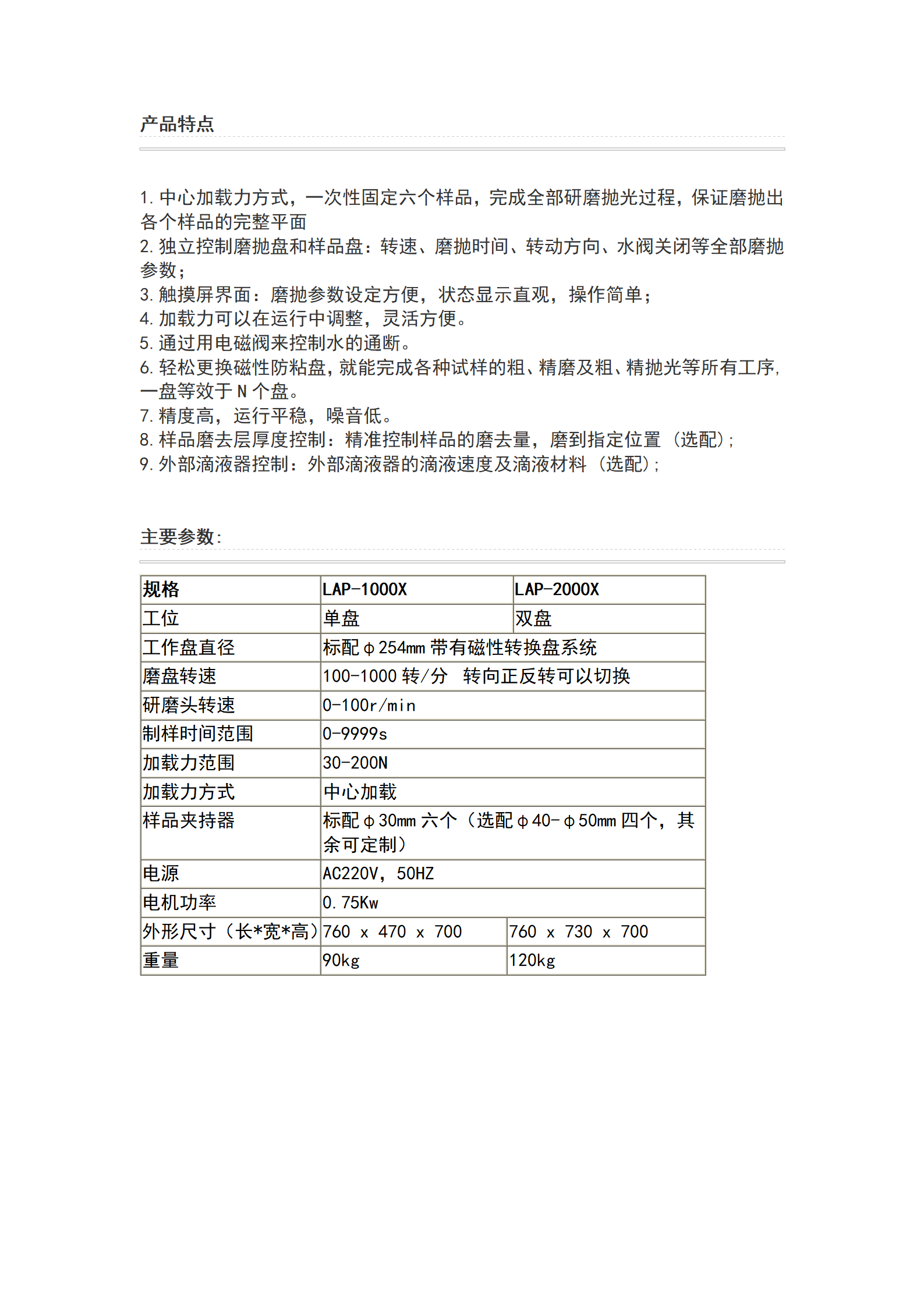 Domestic LAP-1000/2000X touch screen fully automatic grinding and polishing machine, single disc double disc grinding and polishing, electric pressurization