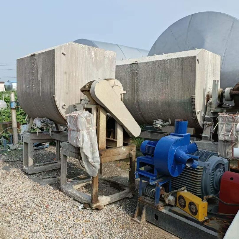 Used 10 cubic meter real stone paint mixer, stainless steel horizontal mortar dry powder mixer