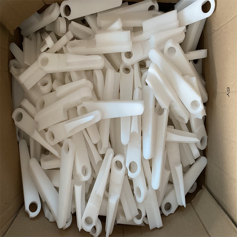 Ultra high molecular weight polyethylene slider impact resistant plastic processing parts, assembly line fasteners, irregular parts