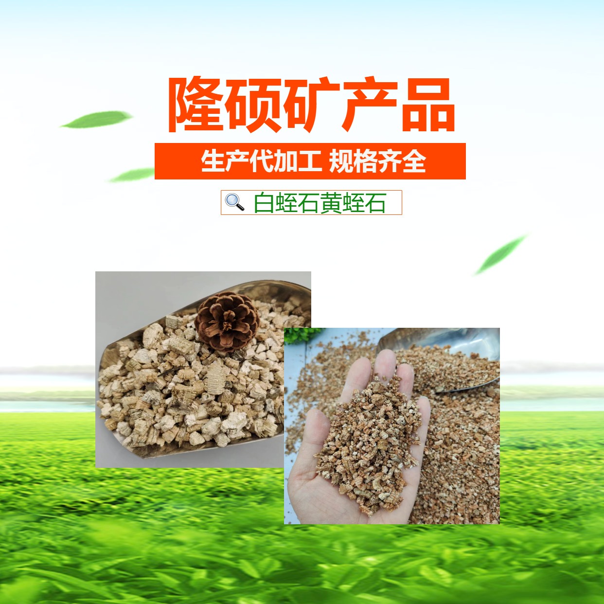 Gold vermiculite powder for breeding and incubating warm babies, building insulation materials, fireproof coatings, white vermiculite particles