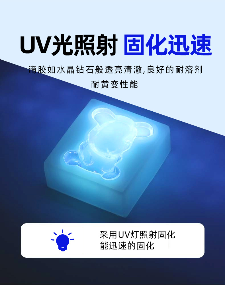 Crystal UV drop adhesive DIY mold UV curing transparent adhesive process jewelry UV resin soft adhesive cross-border supply