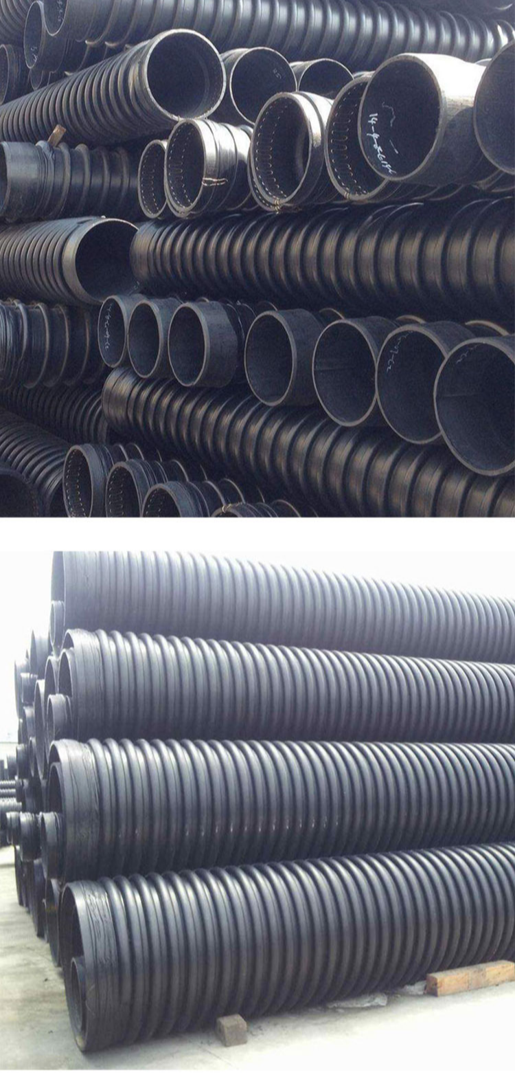 PE reinforced corrugated pipe HDPE carat pipe community renovation winding structure wall pipe sewage pipeline pipe