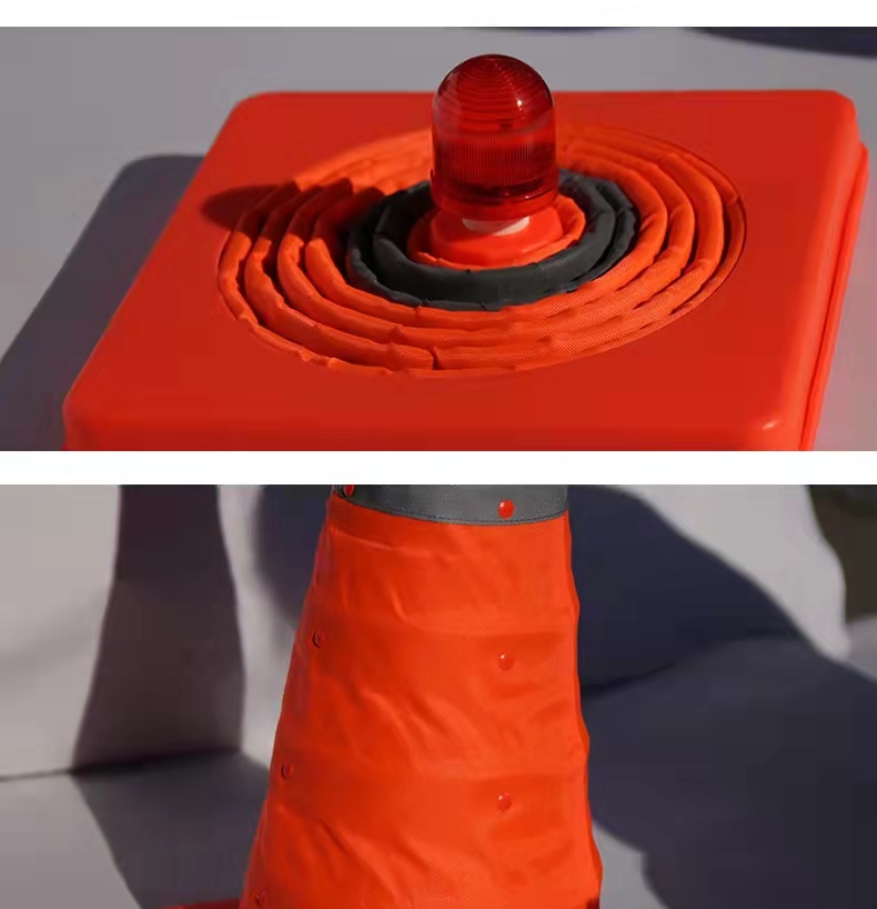 Hongfuxi brand rubber sand filled road cone municipal traffic blocking plastic cone square warning barrier cone with various styles available