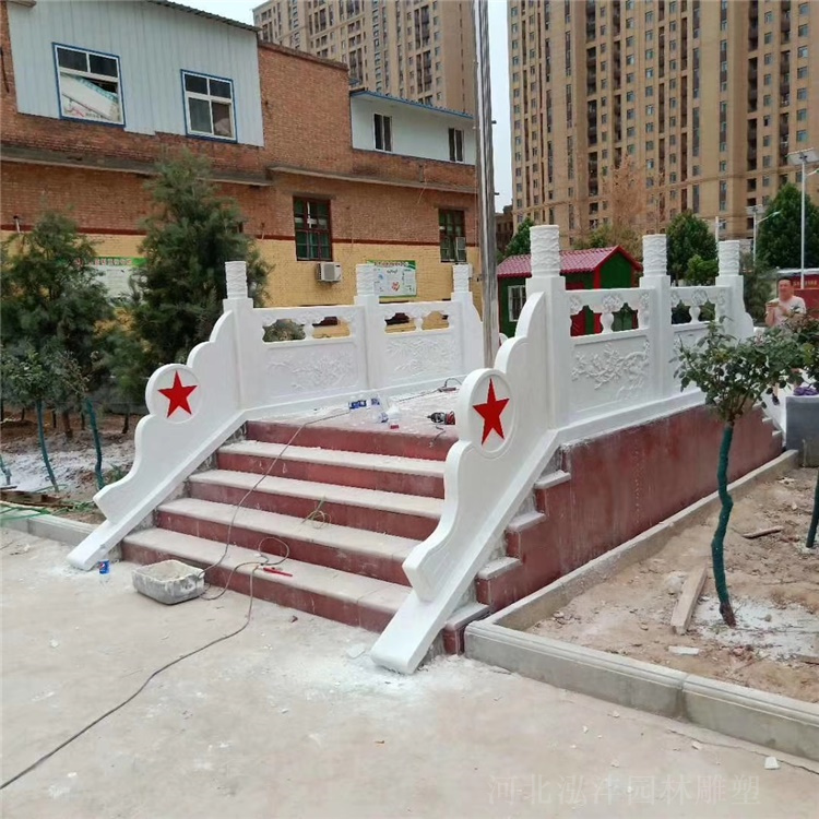 White Marble flag raising platform Hongfeng can be customized, elaborately carved, beautiful, durable