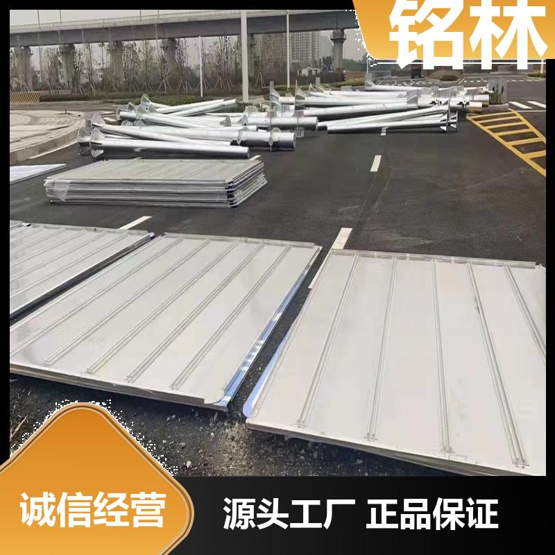 乡村道路 双柱式交通标志杆 圆柱形 Q235钢材 坚固耐用 铭林