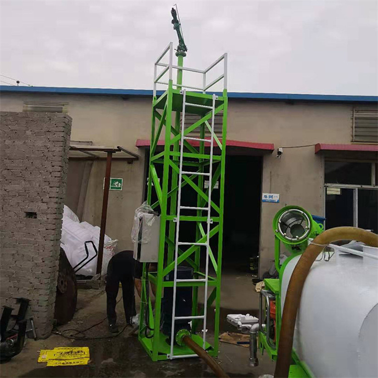 Jiangsu Changzhou Dust Removal and Reduction Gun Tower Spray Construction Site Dust Removal and Fire Protection Gun Tower Frame Remote Water Mist Cannon Machine