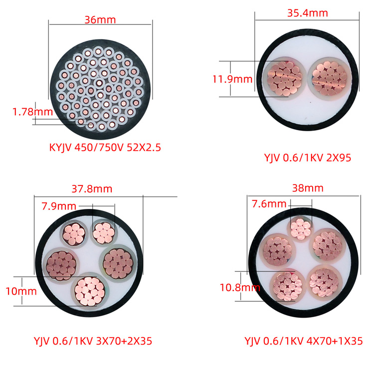 Qifan National Standard Pure Copper Core YJV2 3 4 5 core 10 16 25 35 50 square meter Outdoor Power Cable