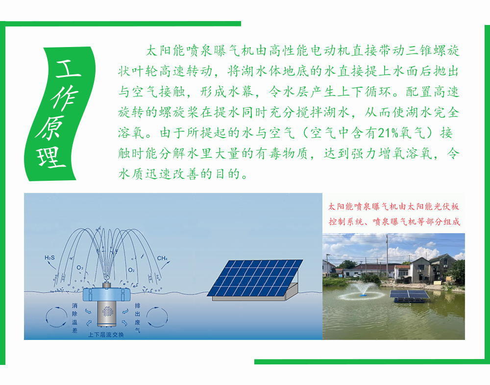 Solar Fountain Aerator River Treatment Lake Oxygen Enhancement Repair Aeration Equipment Aizhen Environmental Protection