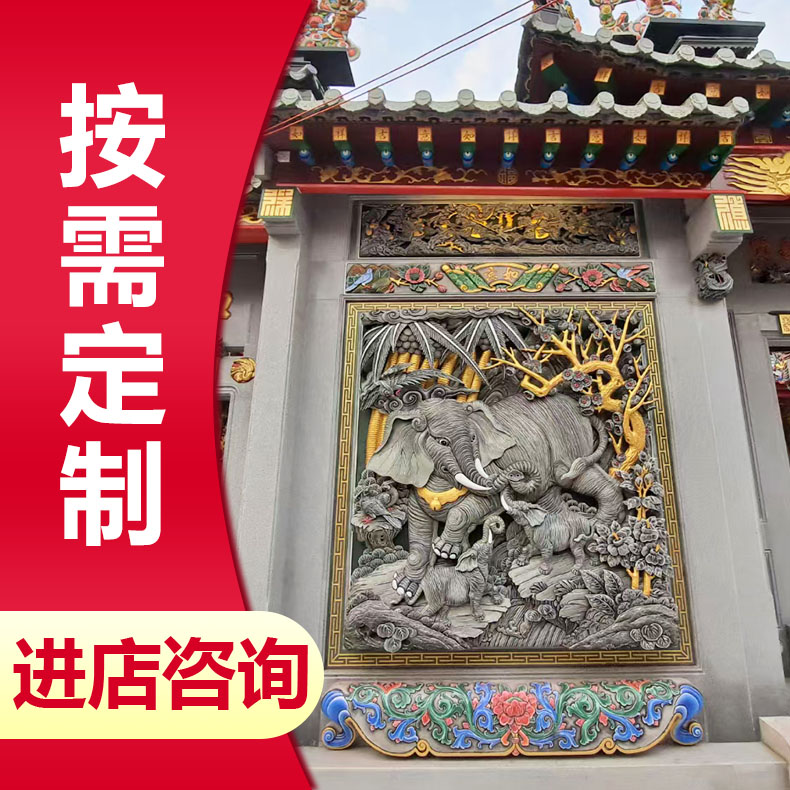 背景墙浮雕画 源头厂家 承接寺院各种尺寸 壁画雕塑摆件 大鹏石业