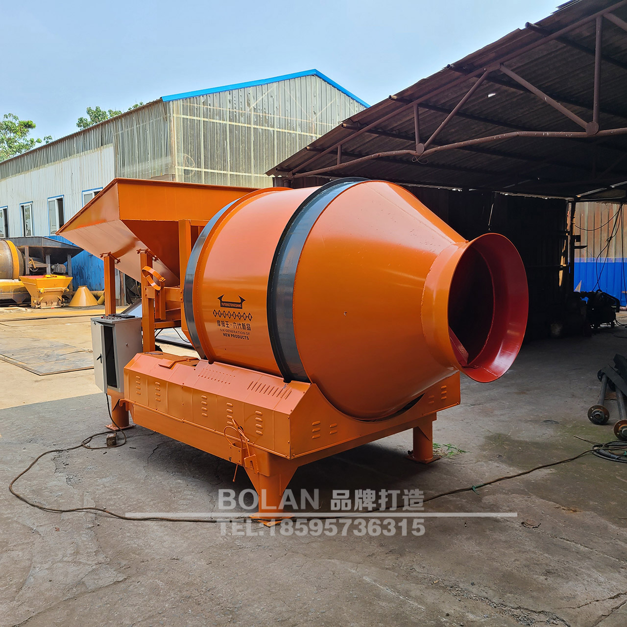 BOLAN fixed bucket JZM1500 drum mixer eight wheel chassis mobile spiral cement remote control type