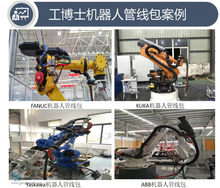 Supporting FANUC welding robot pipeline package anti knock, anti-collision and anti abrasion cable protective sleeve