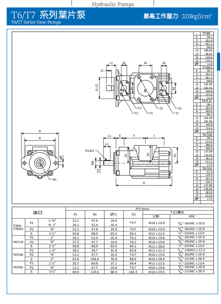 Imported Denison hydraulic oil pump T6C/T6D/T6E/T7B/T7BS quantitative high-pressure vane pump denison