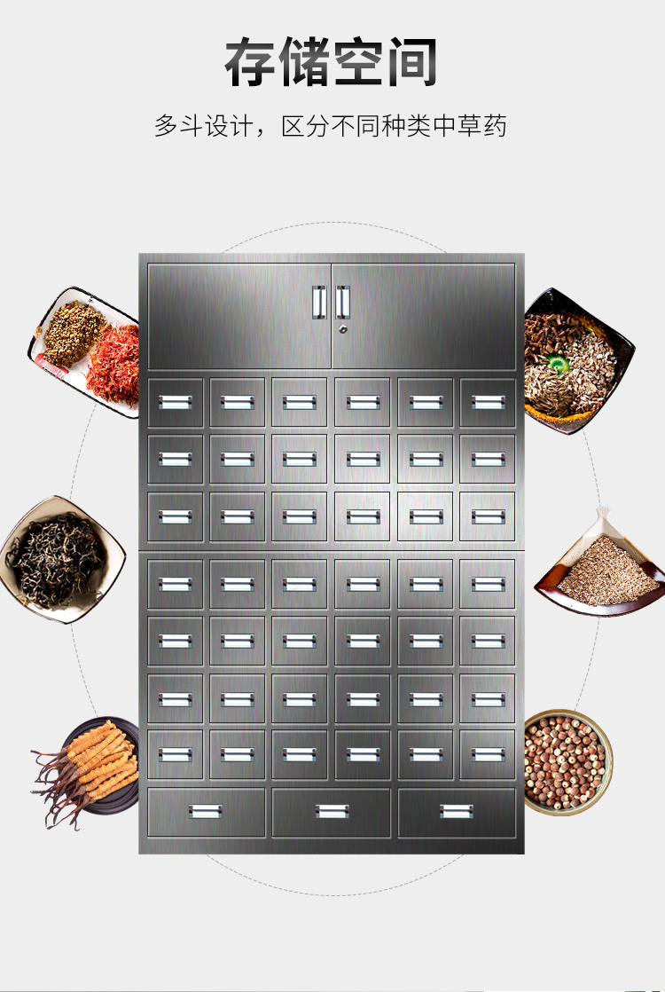 304 stainless steel clinic hospital traditional Chinese medicine cabinet, herbal medicine dispensing table, 100 sub cabinets, 40 buckets, 45 buckets, traditional Chinese medicine cabinet