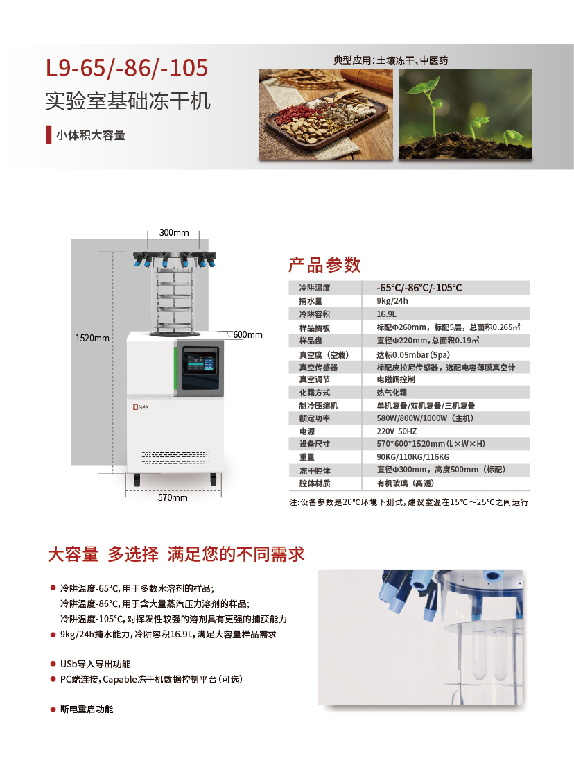 Vacuum freeze-drying machine with multiple manifolds and barrel shaped manifolds as supporting equipment