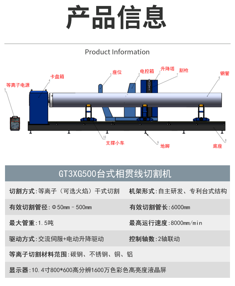 Yoshida Small Intersecting Line Cutting Machine Plasma Pipe Cutting Machine Three Axis Two Linkage