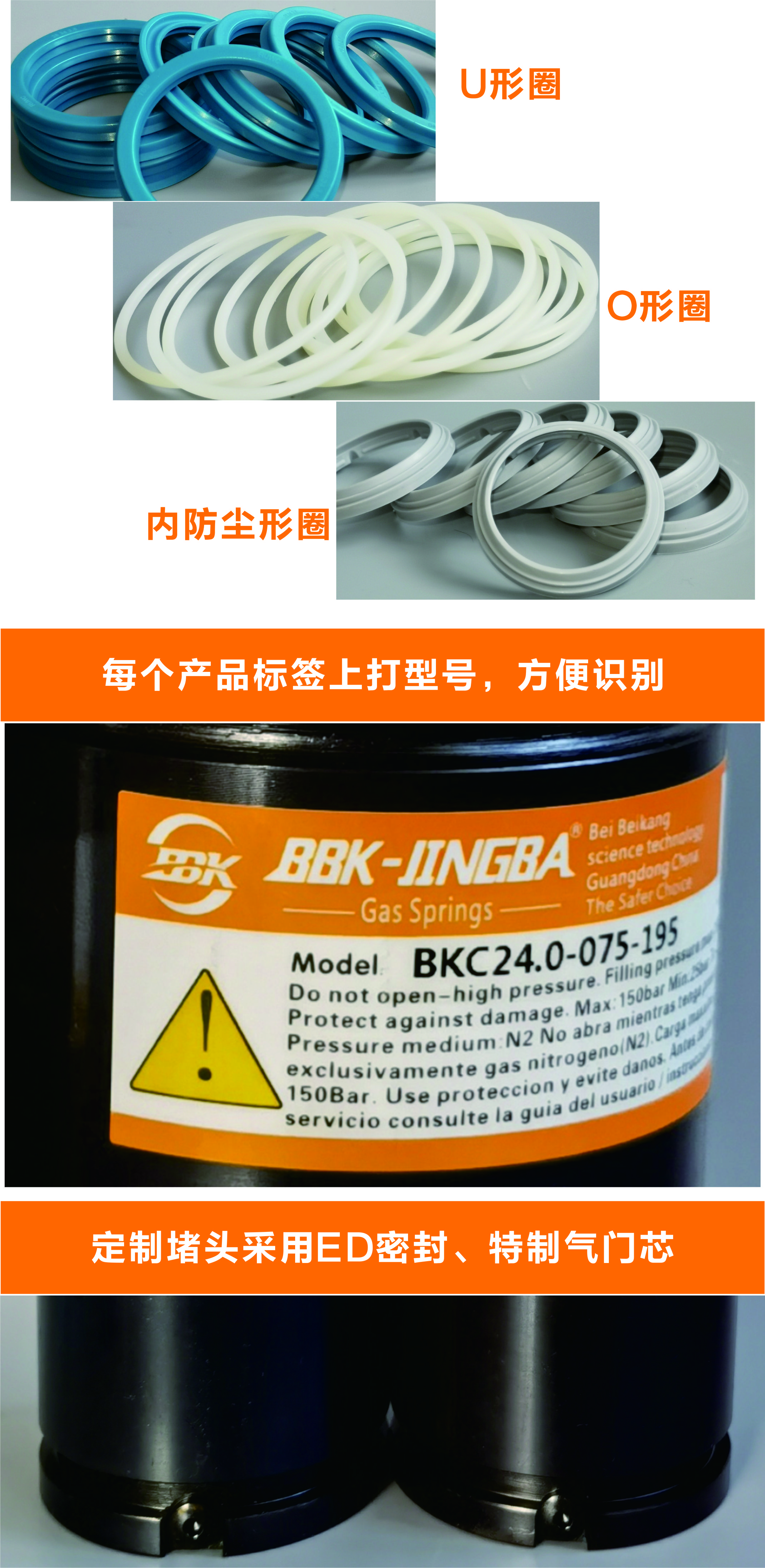 Beibeikang Safety Relief Design TSS Seal Automotive Mold Nitrogen Cylinder YW/FX/BKC/X170-80