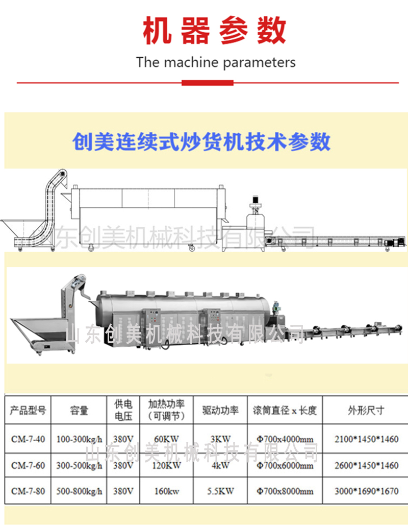 Chuangmei fully automatic rice and barley puffing machine, drum frying grain machine, large-scale buckwheat frying equipment