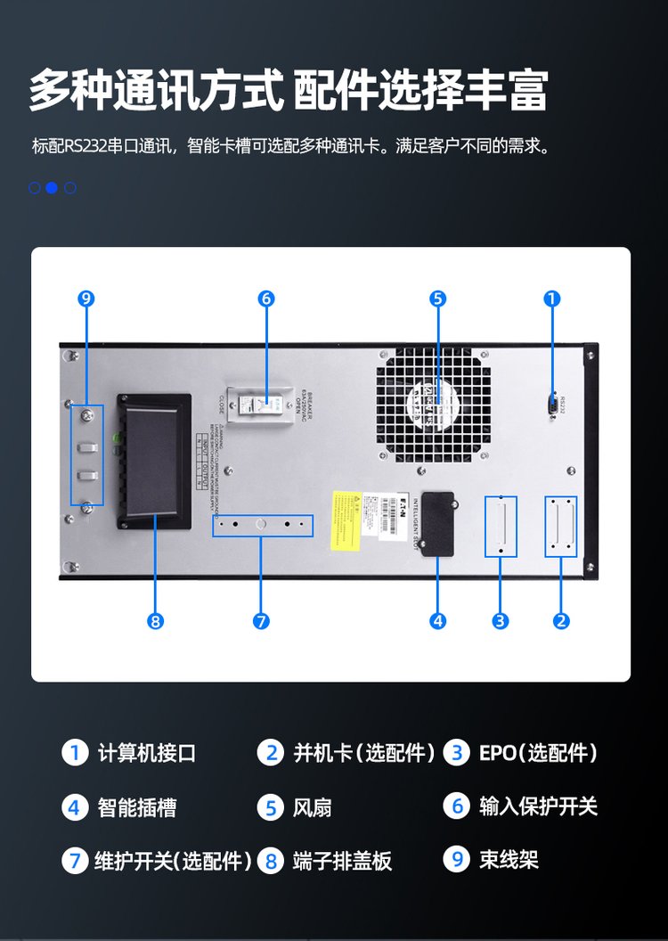 Eaton Eaton UPS Uninterruptible Power Supply 9PX2200iRT3U 2200W Online Rack Tower Interchangeable Stabilizer