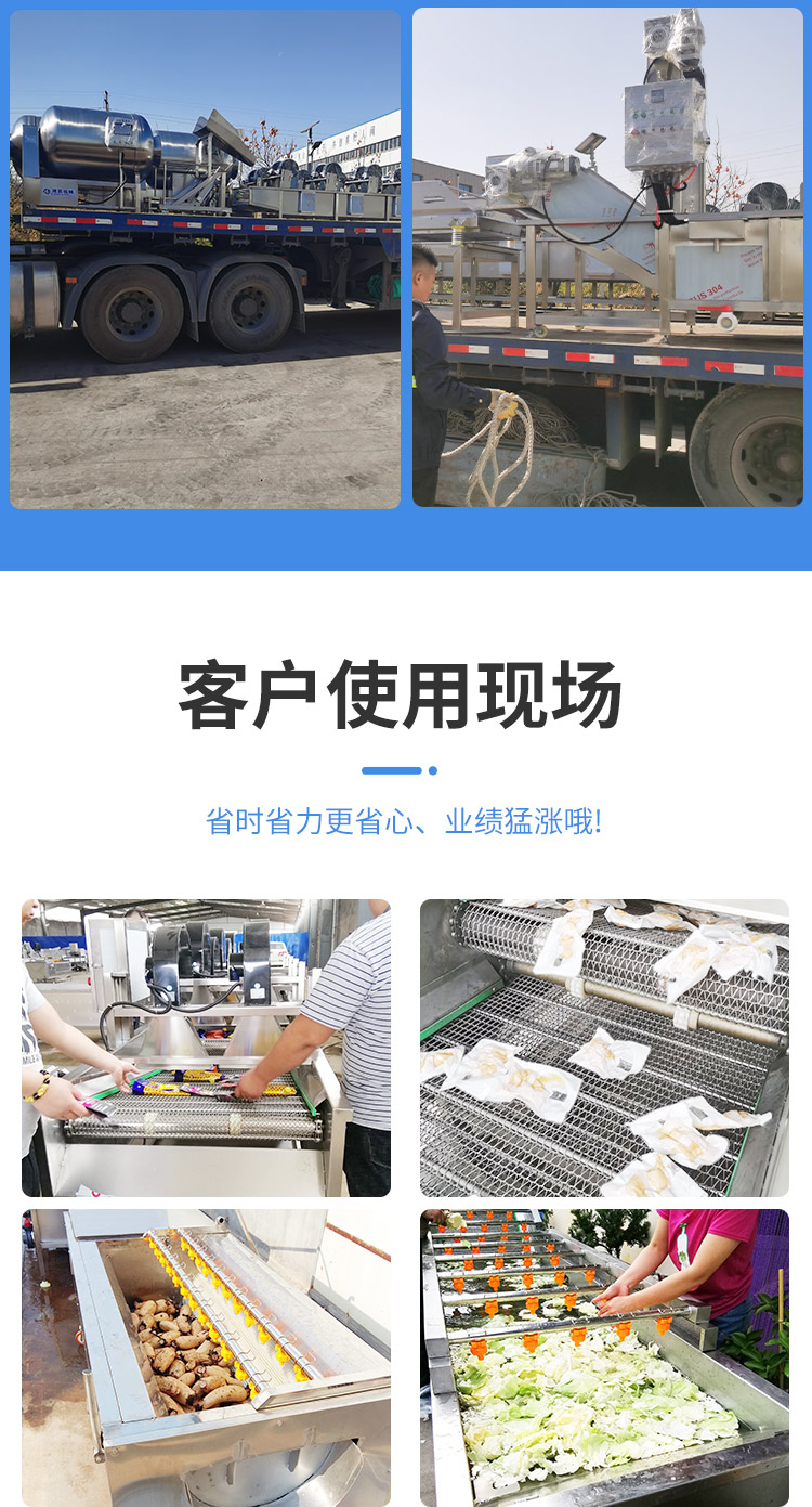 Seafood cleaning Hongchang manufacturer's food grade brush peeling and cleaning equipment Potato type roller cleaning machine